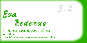 eva mederus business card